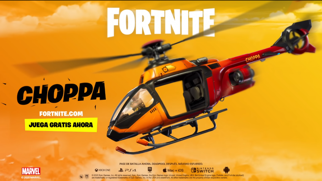 Fortnite helicóptero Choppa